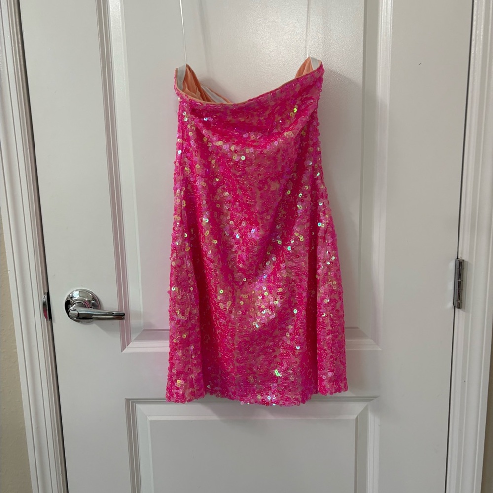 Show Me Your MuMu Hot Pink Sequin Mini Dress